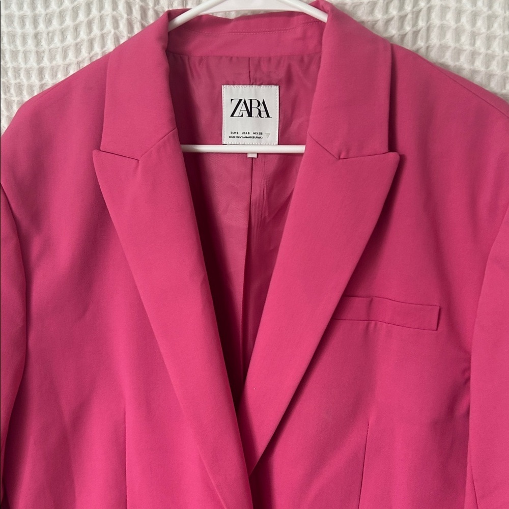 Zara Pink Oversized Blazer Size Small - Picture 2 of 7